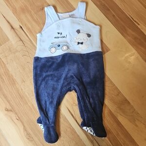 NWT Chicco Eco Friendly Blue Baby Boy Overalls Size 3 Months
